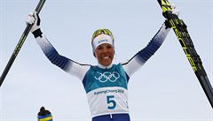 Charlotte Kallaová, vítzka skiatlonu.
