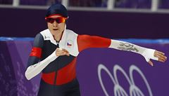 Rychlobruslaka Martina Sáblíková na startu závodu na 3000 metr.