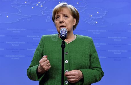Nmecká kancléka Angela Merkelová na summitu evropských lídr v Bruselu.