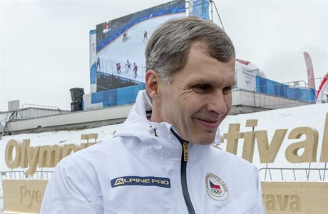 Pedseda eského olympijského výboru Jií Kejval pi návtv olympijského...