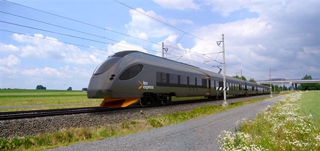 Vizualizace nového vlaku společnosti Leo Express. Výrobcem je čínská společnost CRRC.