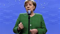 Německá kancléřka Angela Merkelová na summitu evropských lídrů v Bruselu.