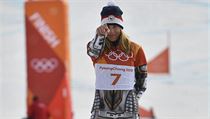 Ester Ledeck po vhe v paralelnm obm slalomu na zimnch olympijskch hrch...