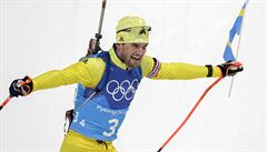Fredrik Lindström slaví senzaní védské zlato z muské biatlonové tafety na...