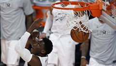 Team LeBron's Andre Drummond, of the Detroit Pistons, dunks during the second...