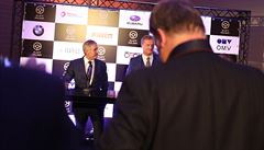 Mike Doohan a David Coulthard na tiskové konferenci