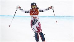 eská lyaka Kateina Pauláthová po dojezdu slalomu v kombinaci.