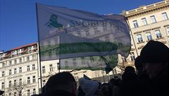 Demonstraci v den 70. výroí komunistického pevratu uspoádali zástupci...