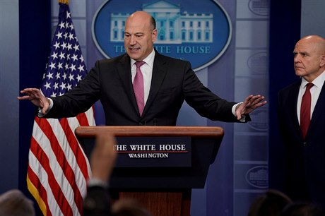 Gary Cohn bhem tiskové konference.