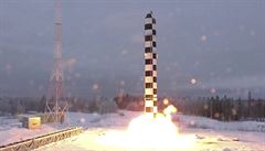 Testovací start ruské mezikontinentální rakety.