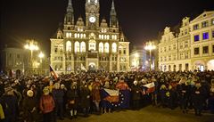 Protest na libereckém námstí Dr. E. Benee.