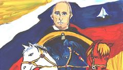 Putin vede trojspeku v barvách ruské vlajky.