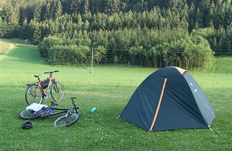 Ubytování v kempu uprosted Alp, Oberzeiring ervenec 2015