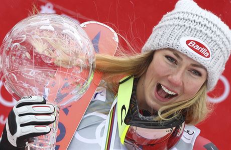 Amerianka Mikaela Shiffrinov slav vtzstv ve Svtovm pohru 2017/18.