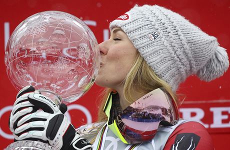 Amerianka Mikaela Shiffrinov slav vtzstv ve Svtovm pohru 2017/18.