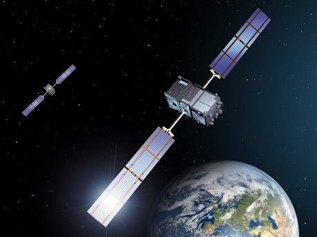 Evropský navigační systém Galileo na vizualizaci Evropské vesmírné agentury...