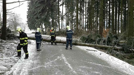 Kvli popadaným stromm uzaveli i nkteré silnice v Olomouckém kraji.