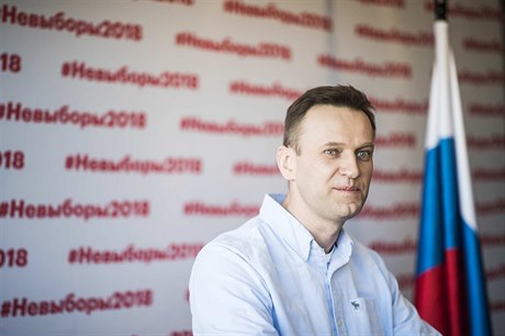  Alexej Navalnyj bhem prezidentských voleb v Rusku.