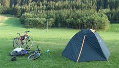 Ubytování v kempu uprosted Alp, Oberzeiring ervenec 2015