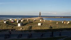 Konec Labské cyklotrasy, "Kugelbacke", Cuxhaven, záí 2016