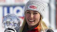 Američanka Mikaela Shiffrinová coby celková vítězka slalomu v rámci Světového...