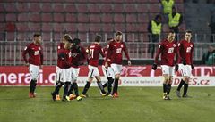 Sparta vs. Slavia, 21. kolo fotbalové ligy: domácí se radují z první branky.