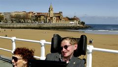 Hawking s tehdejí manelkou Elaine ve panlsku.