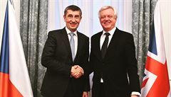 Premiér v demisi Andrej Babi� (vlevo) a britský ministr pro brexit David Davis.