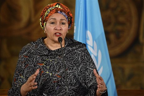 Zástupkyn generálního tajemníka OSN Amina Mohammedová hovoí ped zahájením...