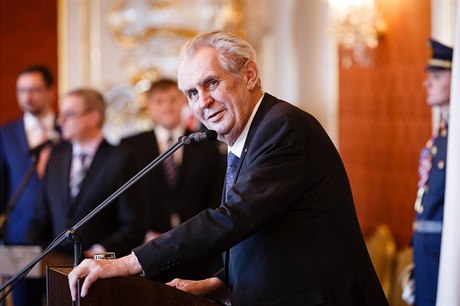 Prezident Miloš Zeman na Pražském hradě.