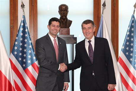 Paul Ryan a Andrej Babiš jednali na úřadu vlády