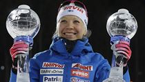 Finsk biatlonistka Kaisa Mkrinenov slav triumf ve Svtovm pohru 2017/18.