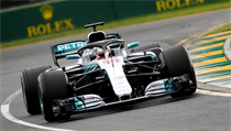 Lewis Hamilton v kvalifikaci na Velkou cenu Austrlie formule 1.