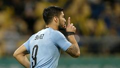 �R vs. Uruguay: Suaréz slaví gól v �eské síti.