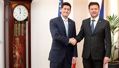 Pedseda Snmovny reprezentant amerického Kongresu Paul Ryan a éf eské...