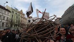 Václavské námstí, demonstrace proti Andreji Babiovi.