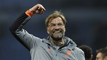 Šťastný kouč Liverpoolu Jürgen Klopp po postupu svého týmu do semifinále Ligy...