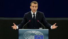 Francouzský prezident Emmanuel Macron na zasedání Evropského parlamentu ve...