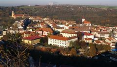 Pohled na Moravský Krumlov od kaple sv. Floriána.