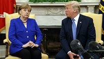 Na debatu mli kanclka Merkelov a prezident Donald Trump kvli nabitmu...