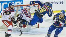 Utkání turnaje Carlson Hockey Games: ČR - Švédsko, 21. dubna v Pardubicích....