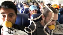 Fotka cestujícího Martyho Martineze přímo z paluby letadla.
