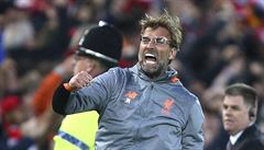 Liverpool vs. AS ím, semifinále Ligy mistr: domácí kou Jürgen Klopp slaví...