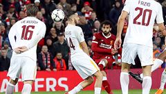 Semifinále Ligy mistr - Liverpool vs. AS ím: Muhammad Salah stílí první gól.