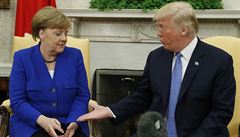 Angela Merkelová navtívila amerického prezidenta Trumpa v Bílém dom.