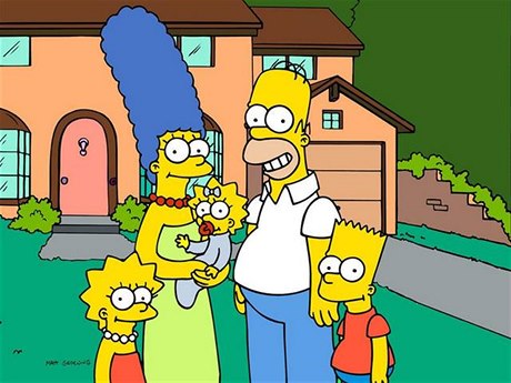 Animovaná rodinka Simpsonových.