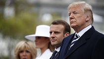 Americký prezident Donald Trump a francouzský prezident Emmanuel Macron...