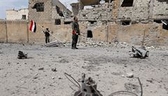 Vojáci loajální silám prezidenta Bashara al-Assada v Sýrii v okolí Damaku.