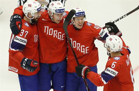 MS v hokeji 2018, Norsko vs. Nmecko. Seveané se radují.