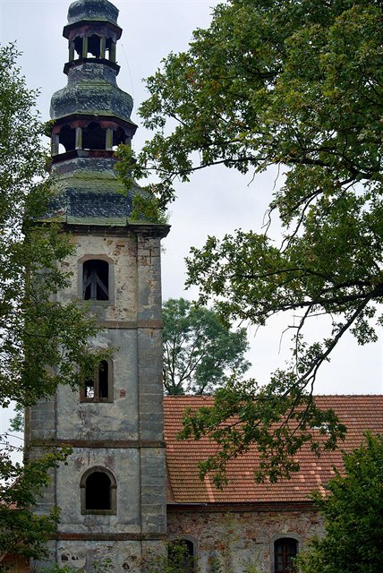 Věž kostela v Žibřidicích.